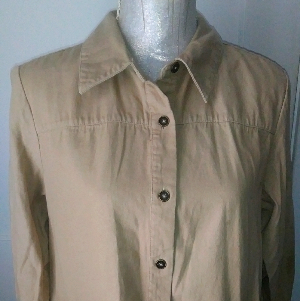 Joan Rivers Button Down Collsr Shirt w/ Pockets